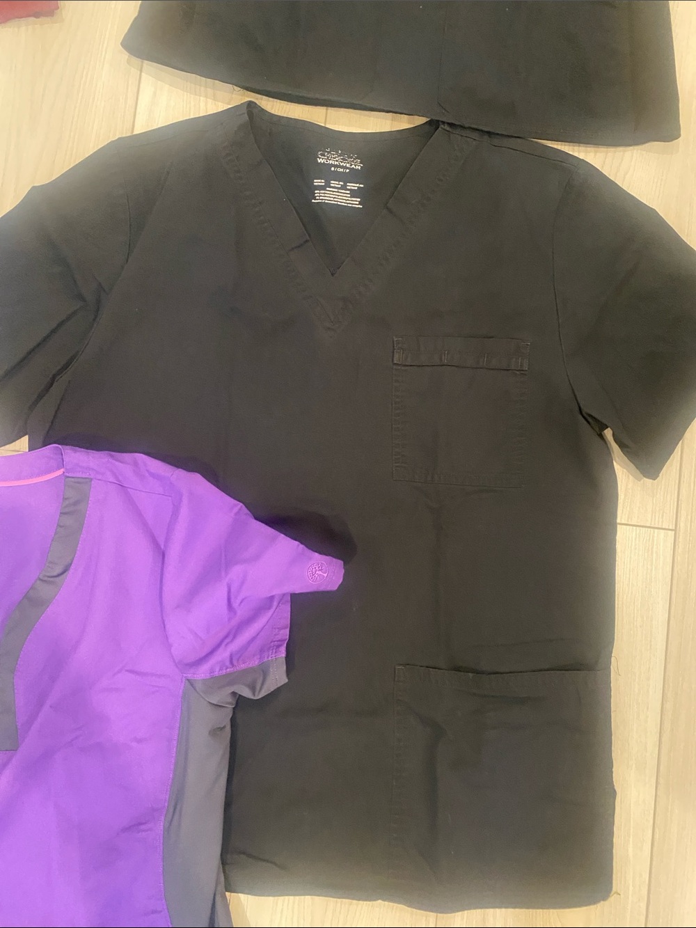 Women's Purple V-Neck Scrub Top - Comfortable Work Tee - Picture 3 of 8
